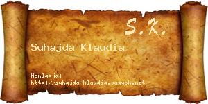 Suhajda Klaudia névjegykártya