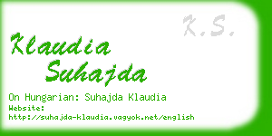 klaudia suhajda business card